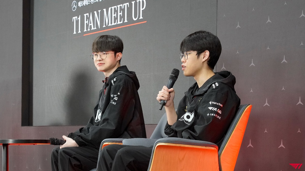 T1 x Mercedes Benz (Oner&Faker) 📸 ✨ t1 caption: 'Oner'와 'Faker'는  Mercedes-Benz AMG Speedway에서도 빛난다.✨ - 'Oner' and 'Faker' shine on the…