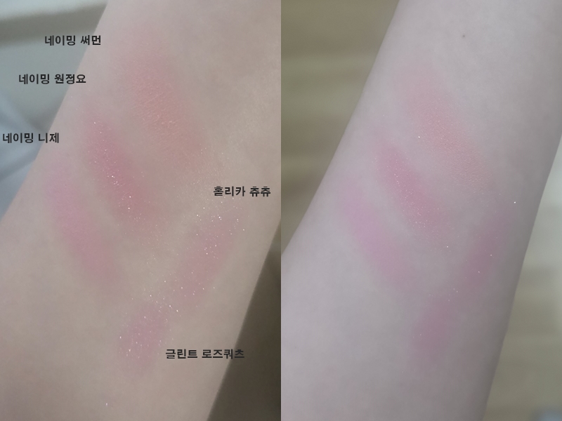 더쿠 - 네이밍 원정요 블러셔 비교발색 들고왓어