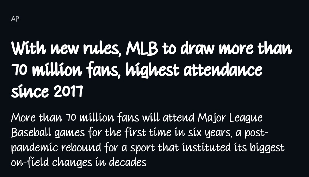 With new rules, MLB to draw more than 70 million fans, highest attendance  since 2017