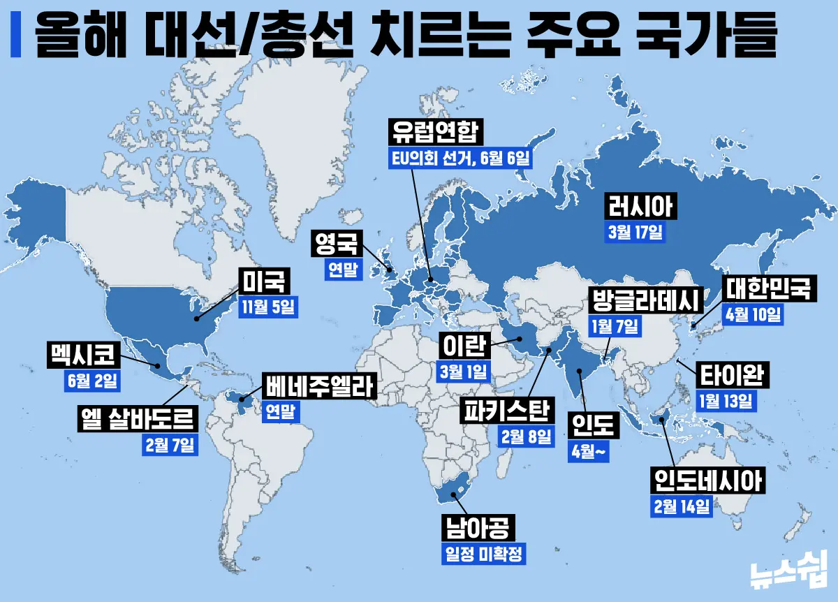 더쿠 - 올해 선거에 참여하는 전세계 인구가 30억이래