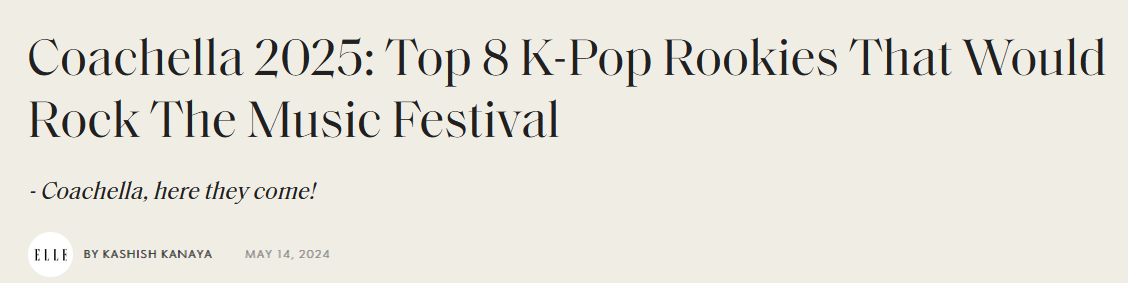 [閒聊] 海外媒體評選出8支希望登上Coachella舞台的K-pop idol團體