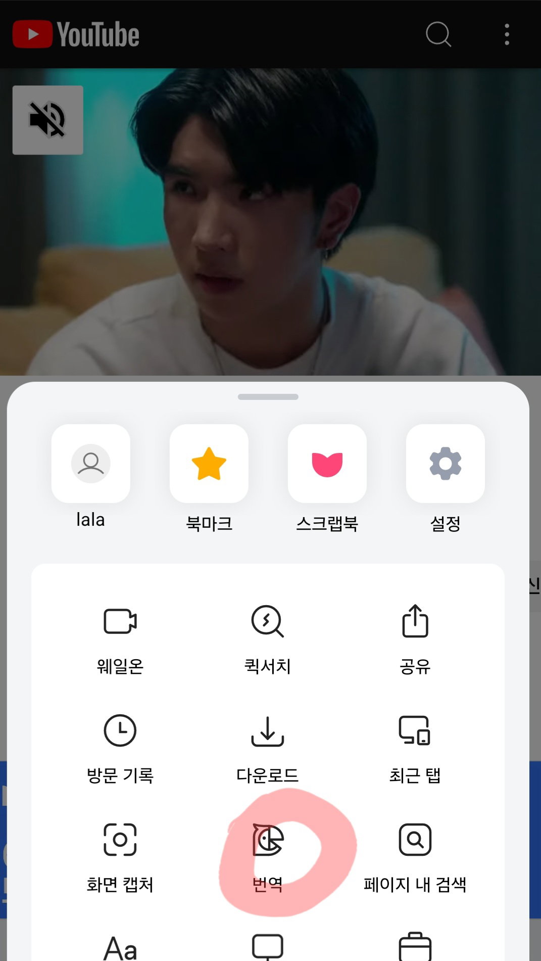 더쿠 - 웨일 모바일 기준 실시간 자동번역 보는 방법